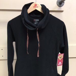 Sherpa Rolpa Cowl-Neck Fleece Pullover Black